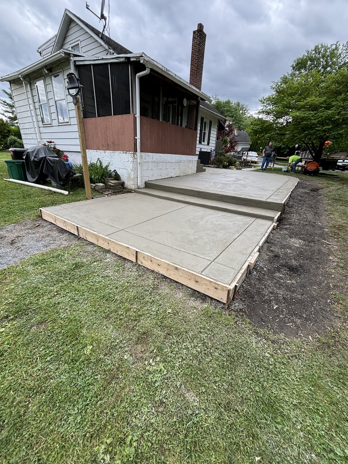 Patio preparation completed by T-Bones Concrete
