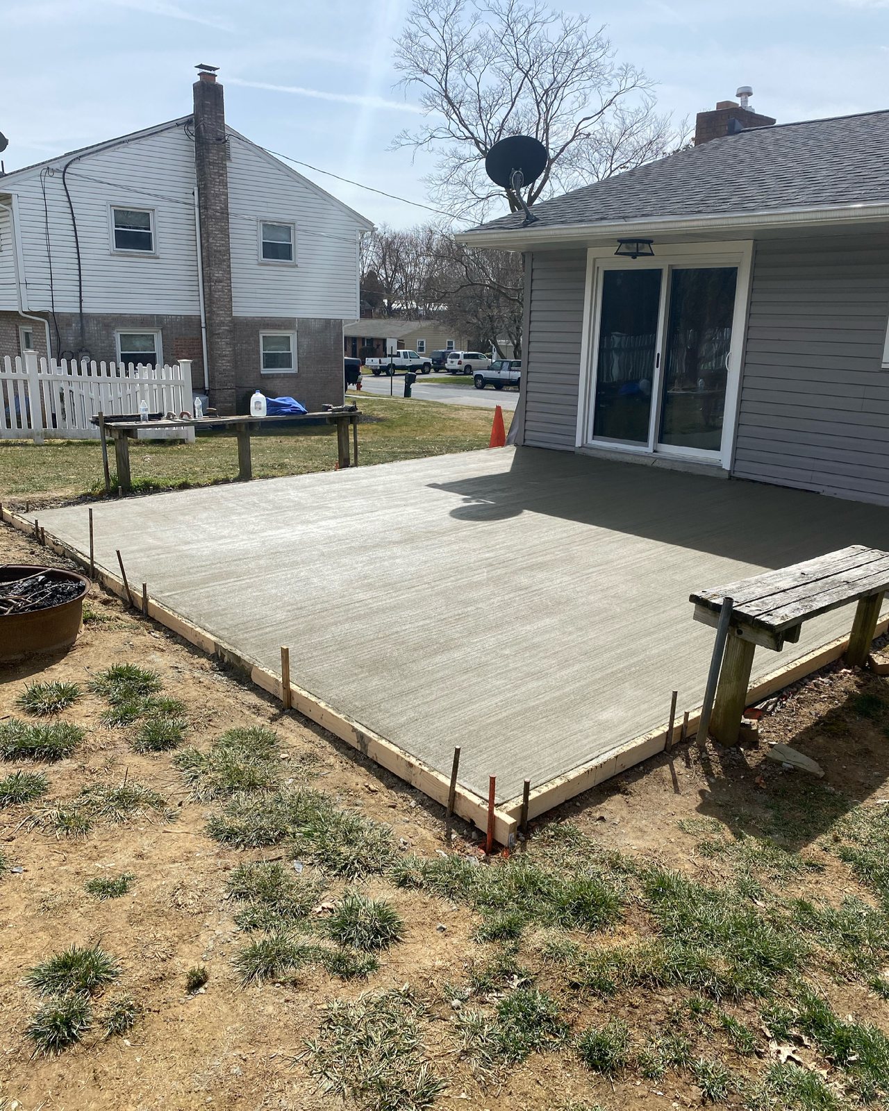Large backyard slab completed by T-Bones Concrete