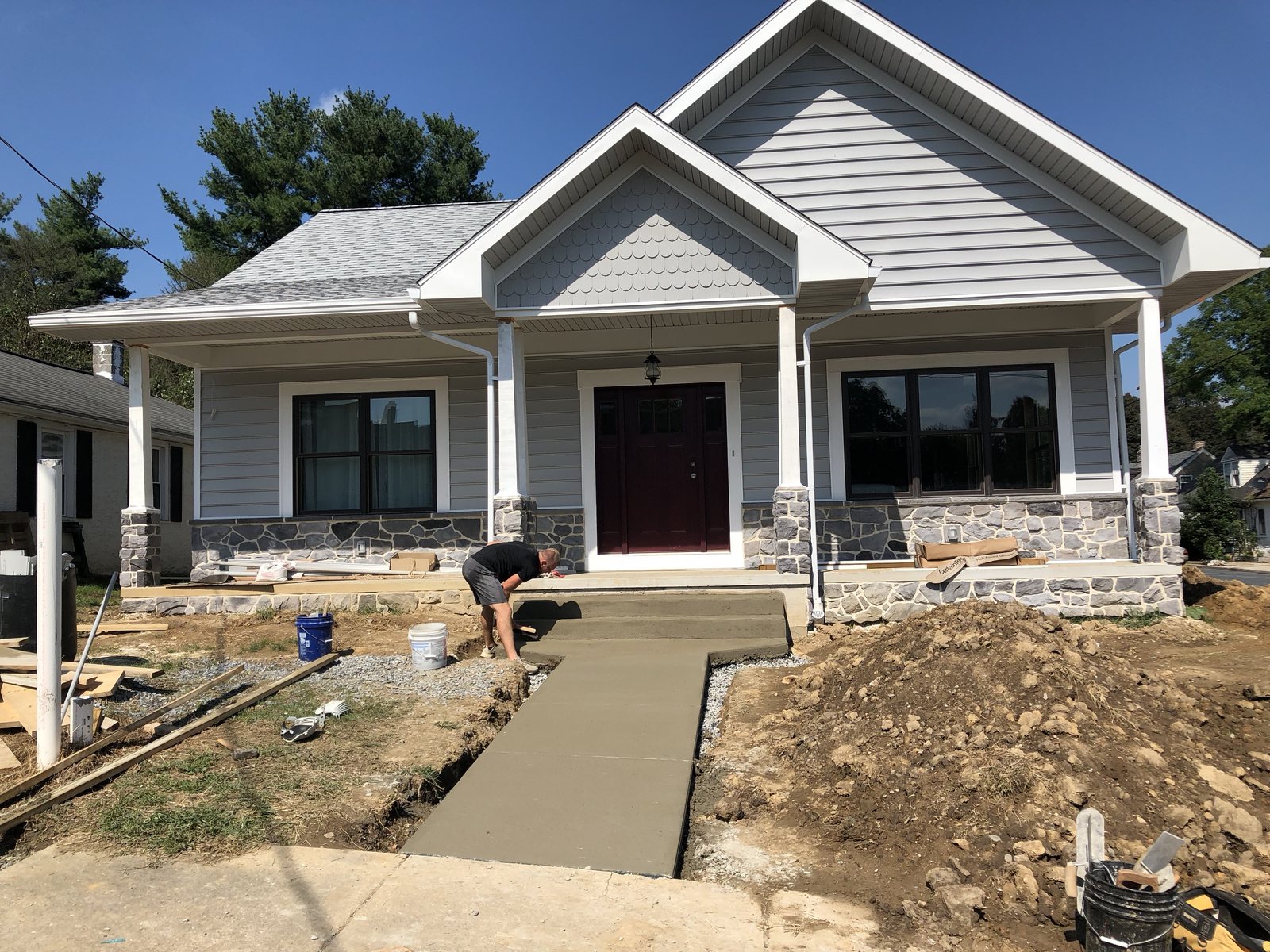 Front porch foundation completed by T-Bones Concrete
